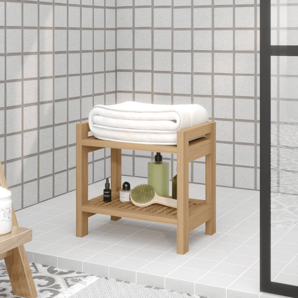 vidaXL Shower Bench 45x30x45 cm Solid Wood Teak