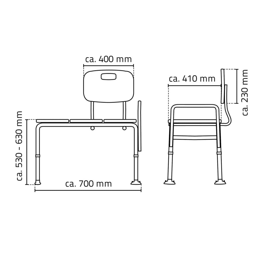 RIDDER Bathtub Transfer Bench White 150 kg A0120101