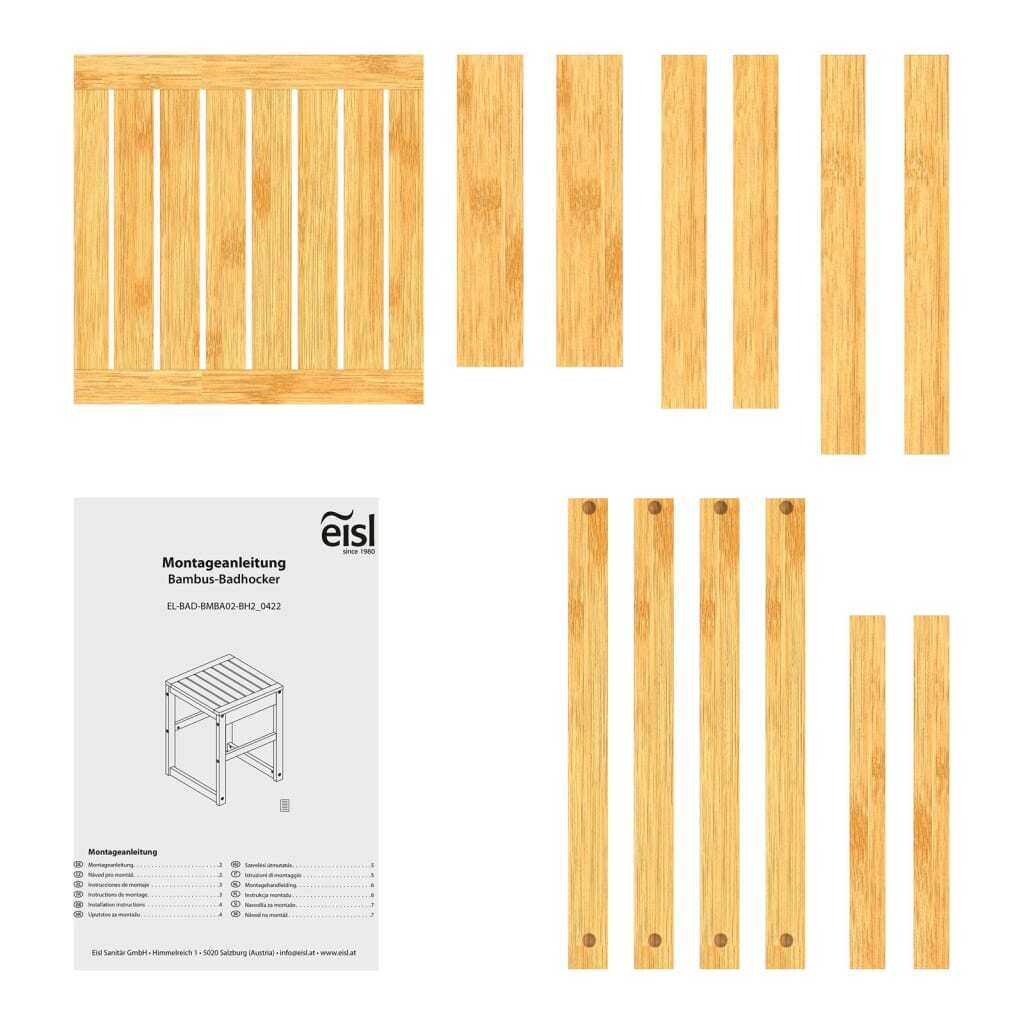 EISL Bathroom Stool 35x35x45 cm Bamboo