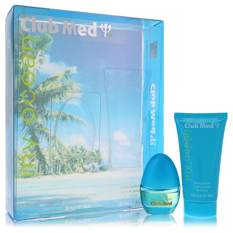 Club Med My Ocean Gift Set By Coty Gift Set - .33 oz Mini EDT Spray + 1.85 oz Body Lotion (Club Med My Ocean Gift Set By Coty)