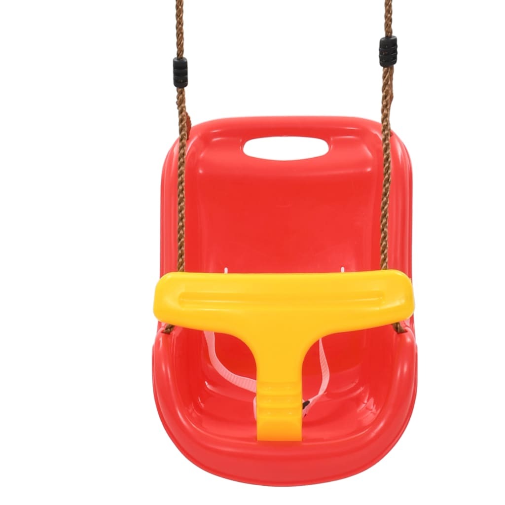 vidaXL Baby Swing with Safety Belt PP Red
