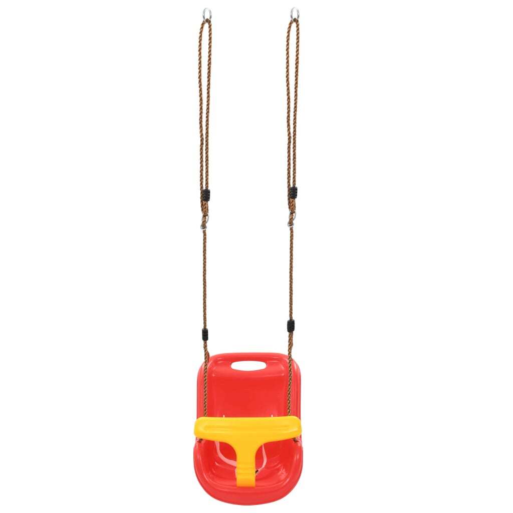 vidaXL Baby Swing with Safety Belt PP Red