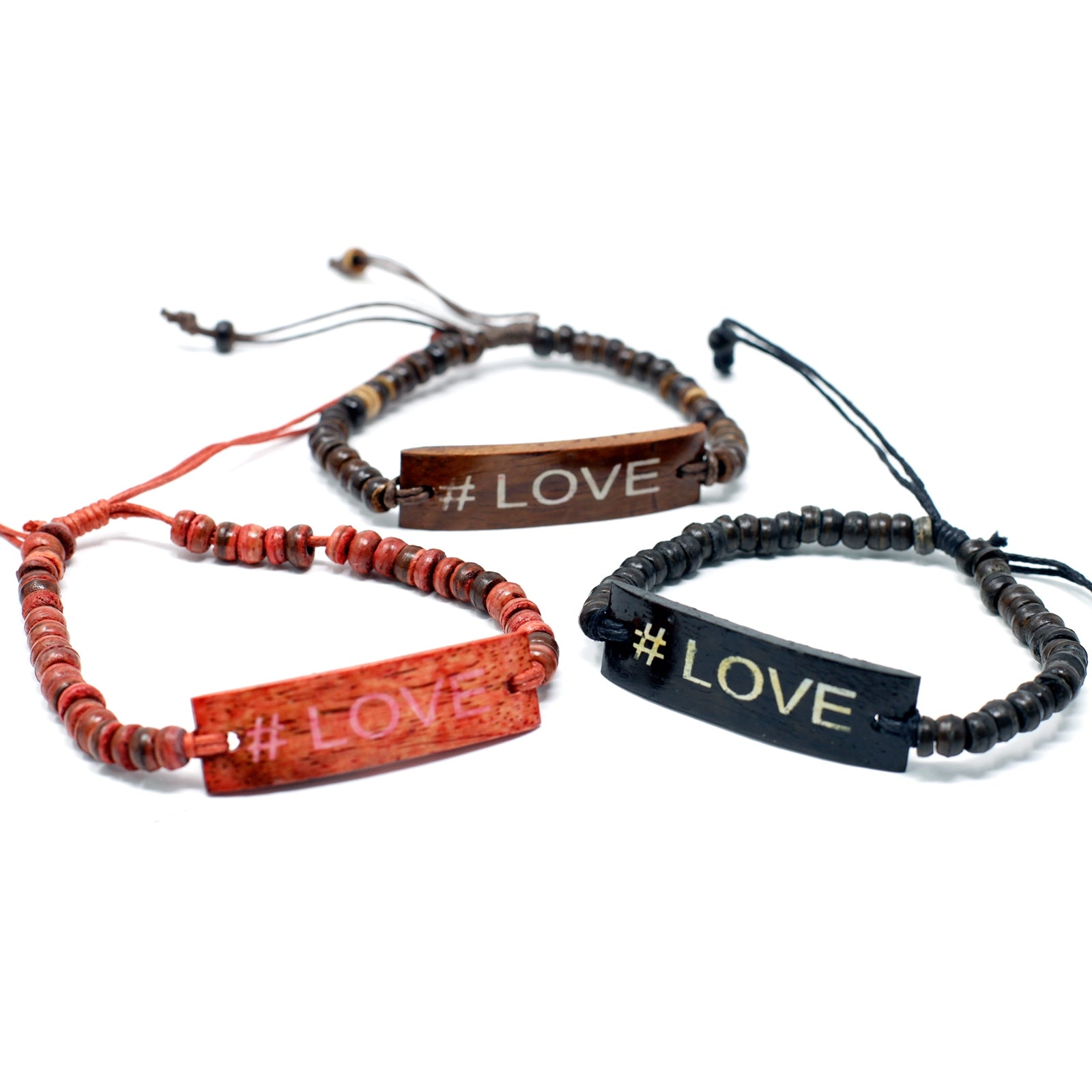 Coco Slogan Bracelets - #Love - Per case: 6 Piece