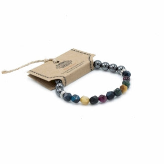Faceted Gemstone Bracelet - Magnetic Rainbow - Per case: 1 Piece