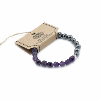Faceted Gemstone Bracelet - Magnetic Amethyst - Per case: 1 Piece
