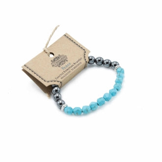 Faceted Gemstone Bracelet - Magnetic Turquoise - Per case: 1 Piece