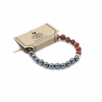 Faceted Gemstone Bracelet - Magnetic Red Jasper - Per case: 1 Piece
