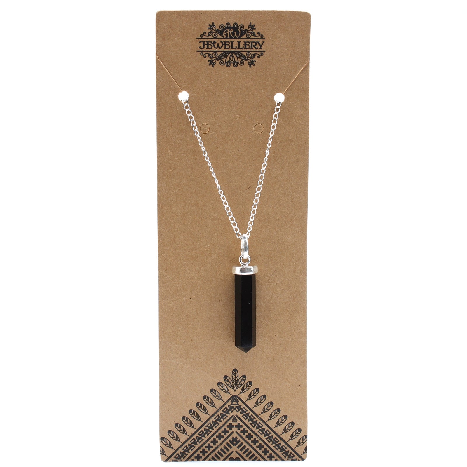 Gemstone Classic Point Pendant - Black Agate - Per case: 1 Piece