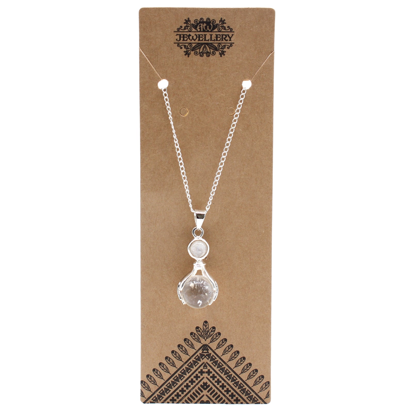 Gemstone Healing Hands Pendant - Rock Quartz - Per case: 1 Piece
