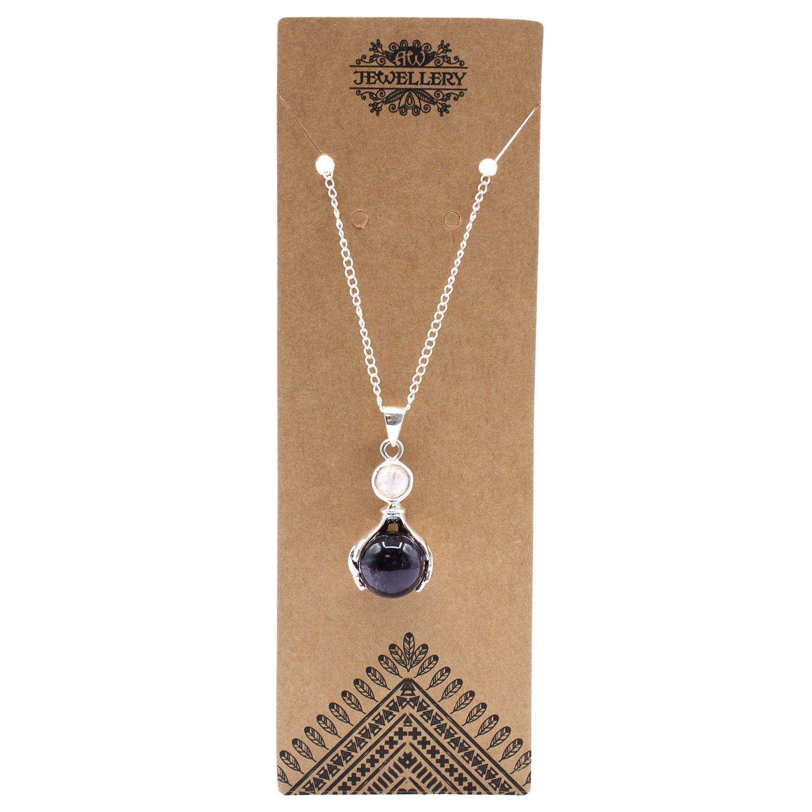 Gemstone Healing Hands Pendant - Amethyst - Per case: 1 Piece