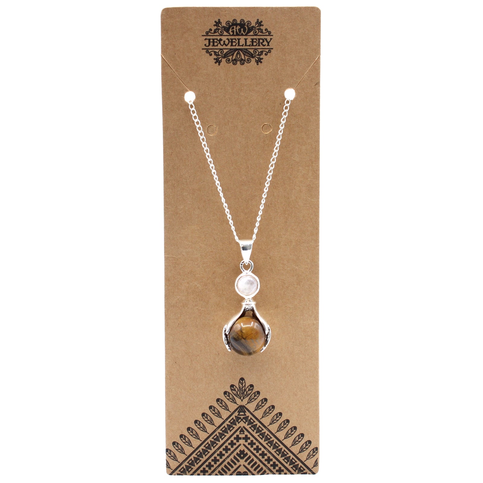 Gemstone Healing Hands Pendant - Tiger Eye - Per case: 1 Piece