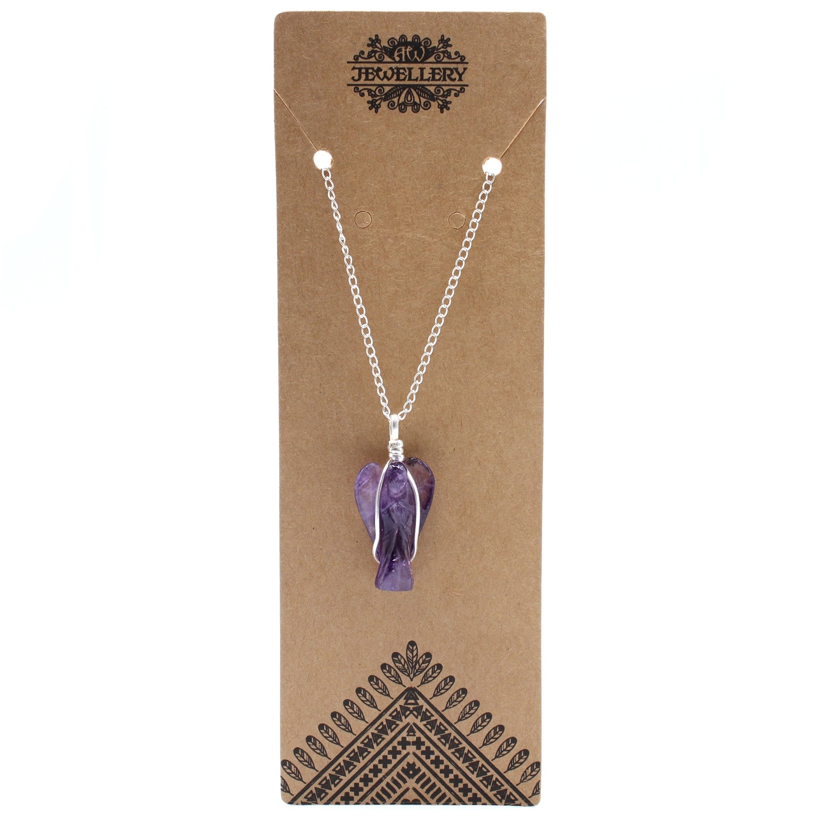 Gemstone Guardian Angel Pendant - Amethyst - Per case: 1 Piece