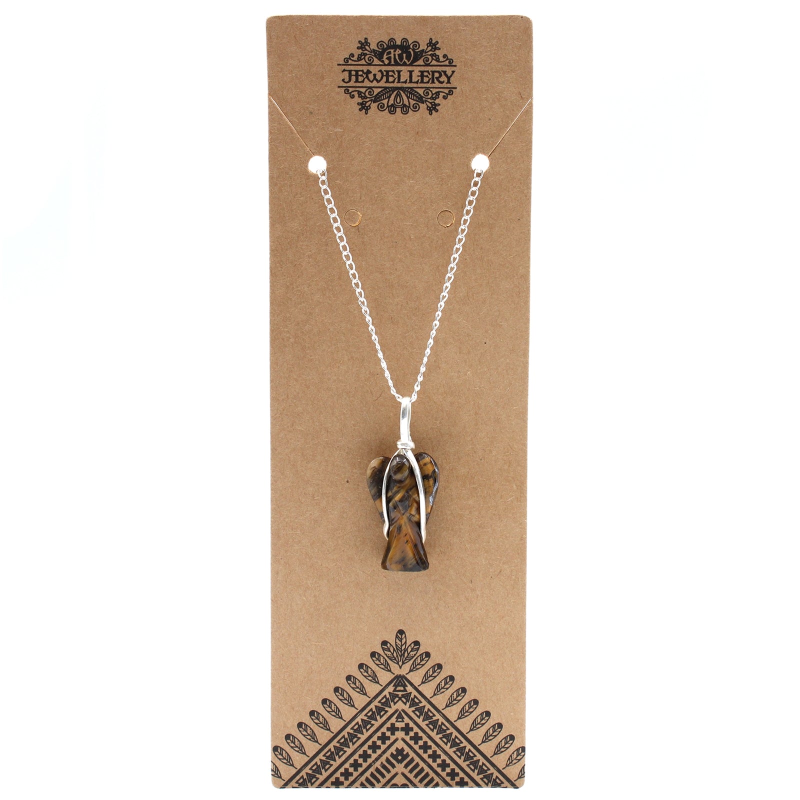 Gemstone Guardian Angel Pendant - Tiger Eye - Per case: 1 Piece