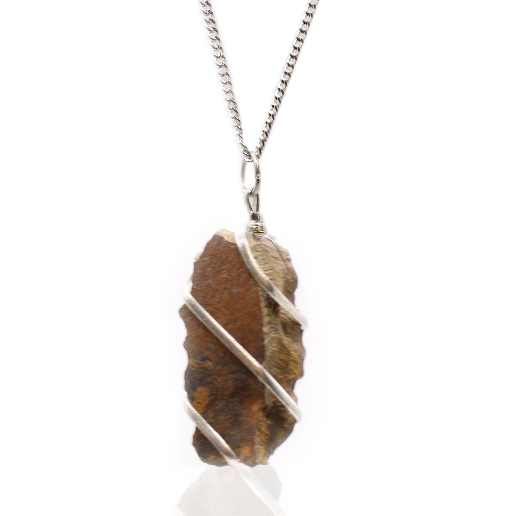 Cascade Wrapped Gemstone Necklace - Rough Tiger Eye - Per case: 1 Piece