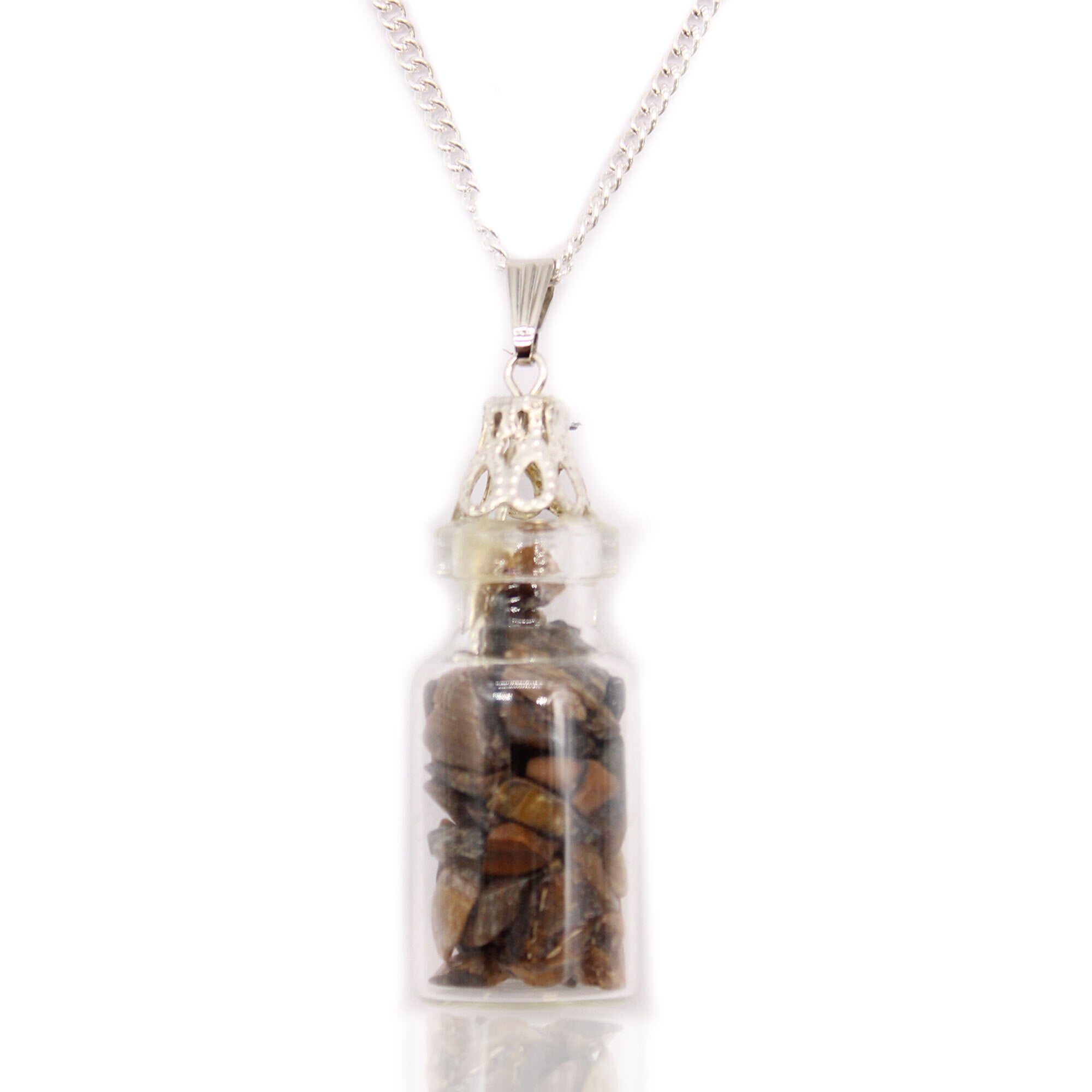 Bottled Gemstones Necklace - Tiger Eye - Per case: 1 Piece