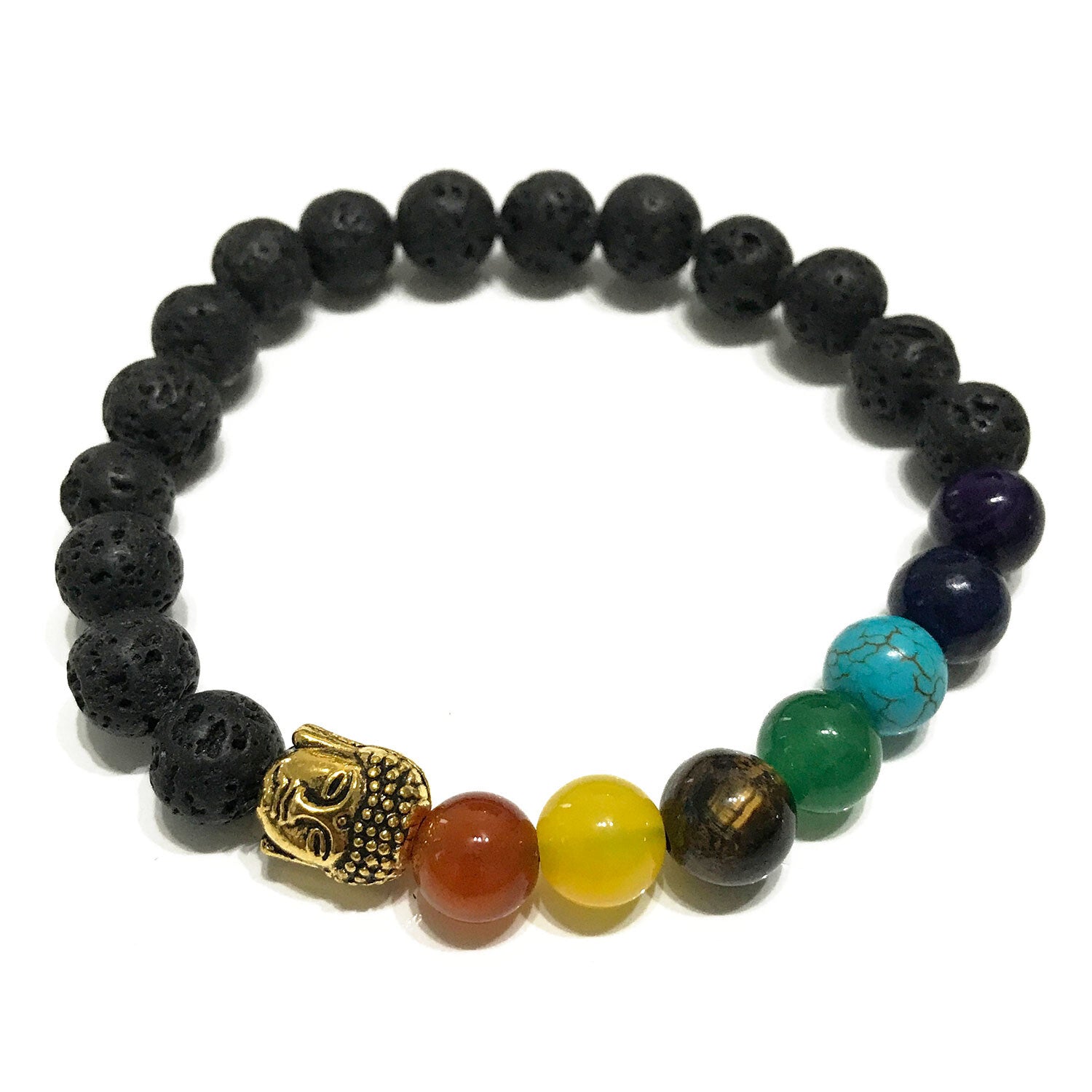Lava Stone Bracelet - Buddha Chakra - Per case: 1 Piece