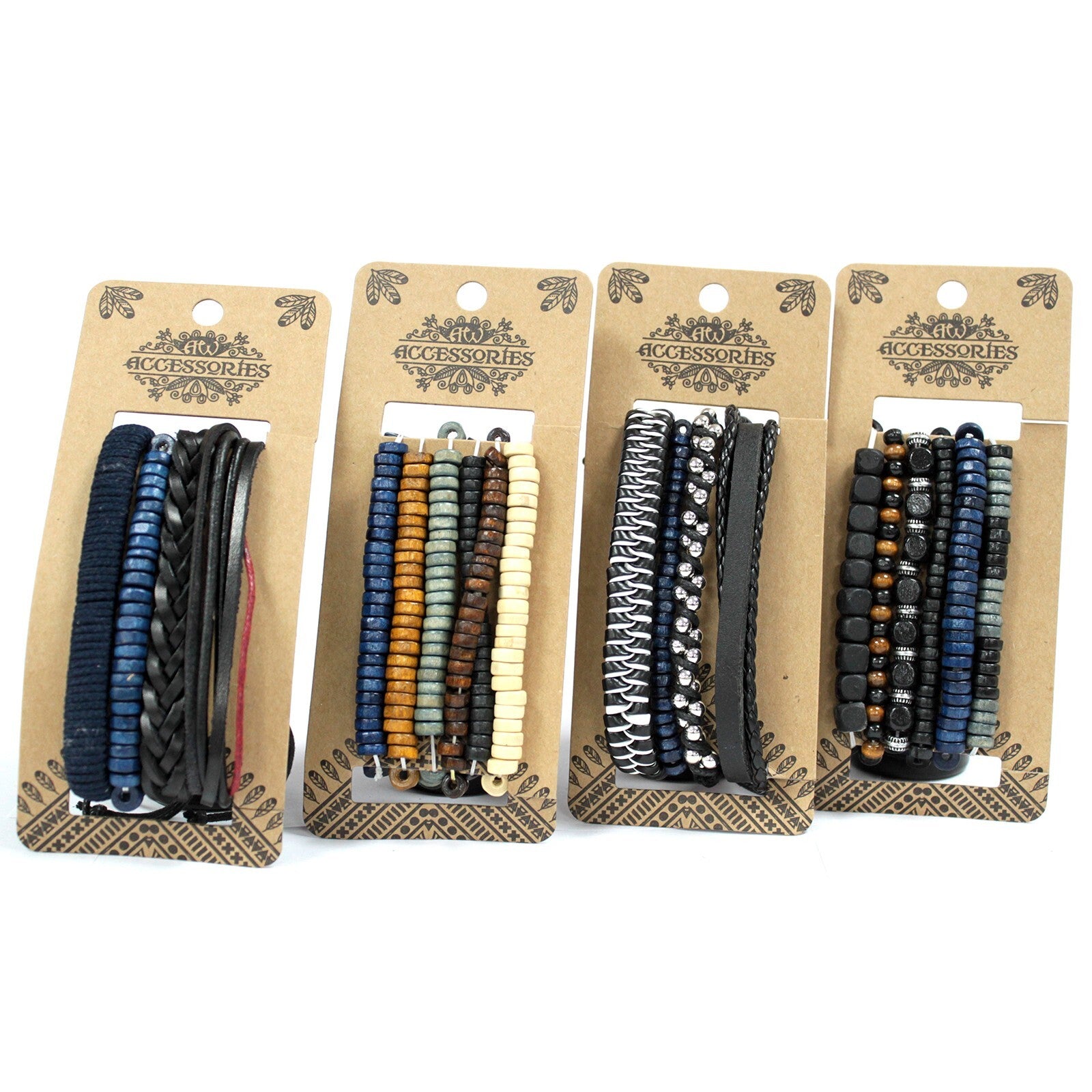 Mens Bracelet Sets - Moody & Blue (asst) - Per case: 1 Piece