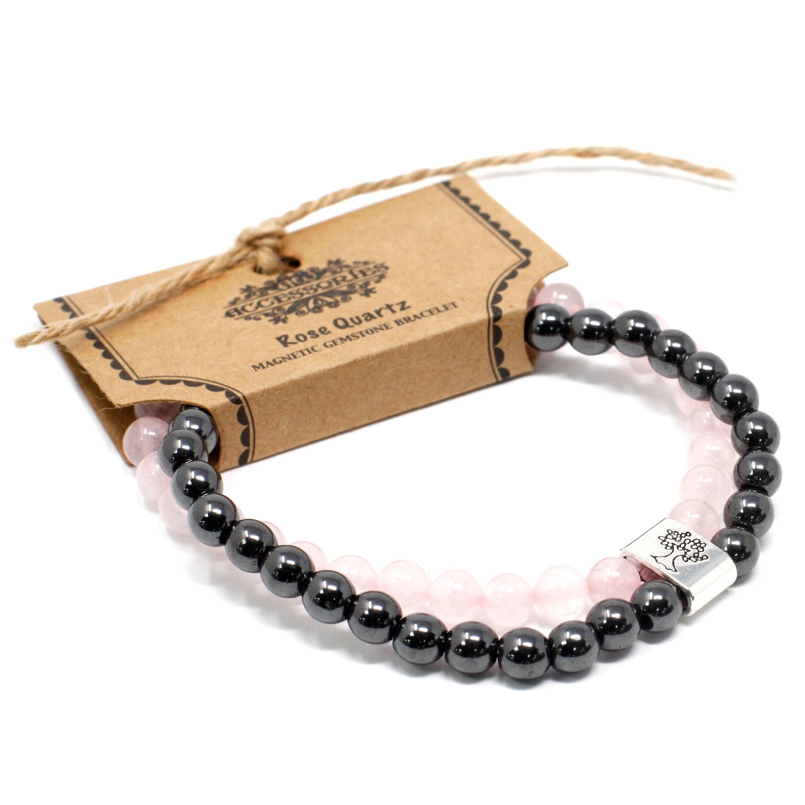 Magnetic Gemstone Bracelet - Rose Quartz - Per case: 1 Piece