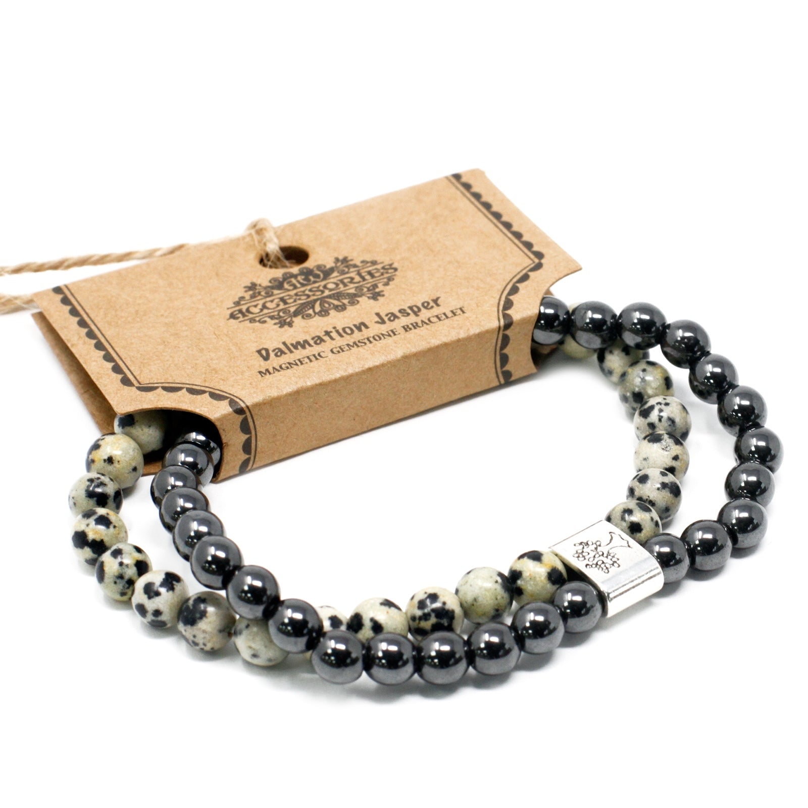 Magnetic Gemstone Bracelet - Dalmation Jasper - Per case: 1 Piece