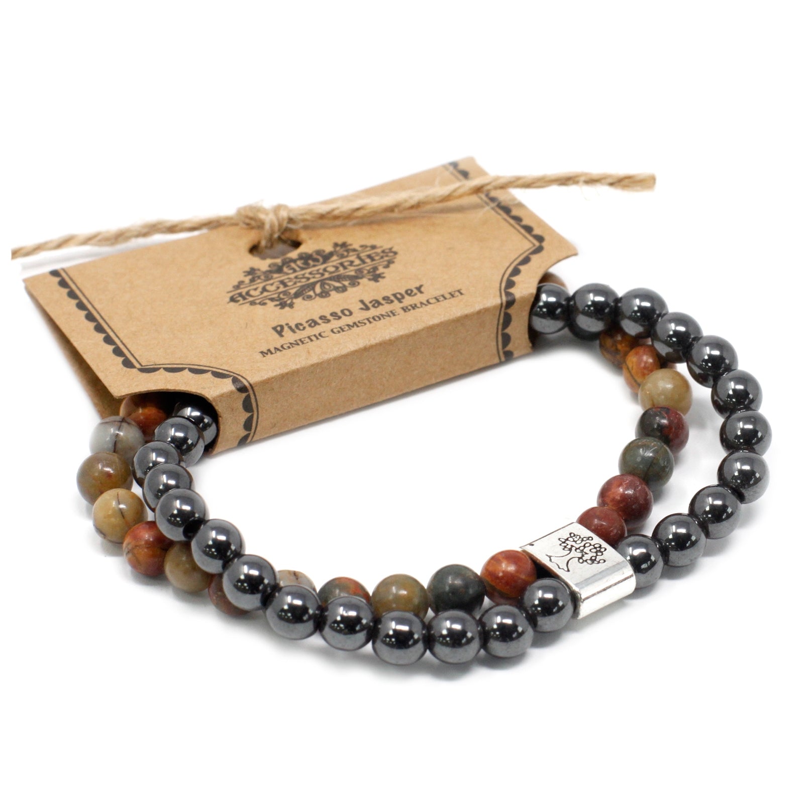 Magnetic Gemstone Bracelet - Picasso Jasper - Per case: 1 Piece