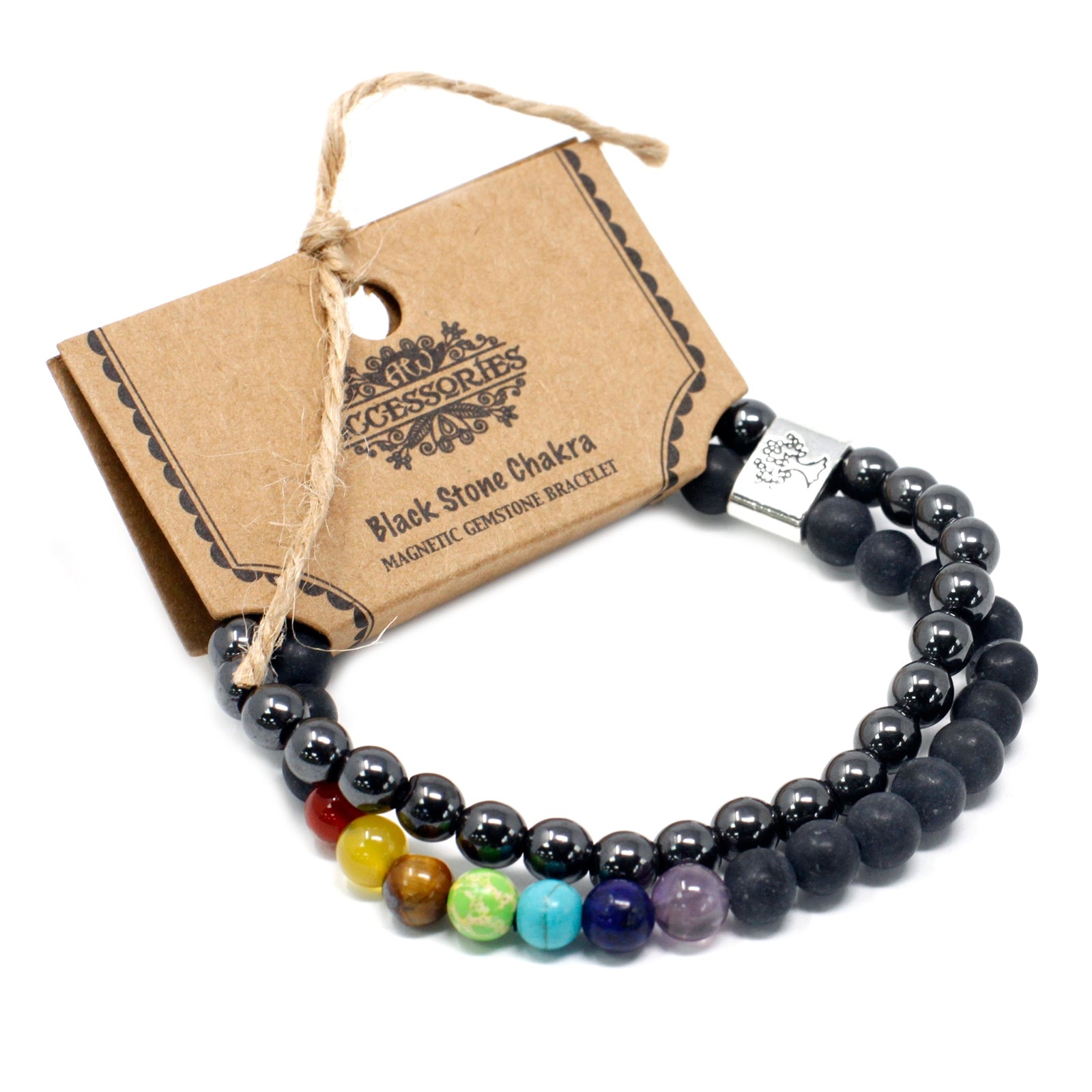 Magnetic Gemstone Bracelet - Black Stone Chakra - Per case: 1 Piece