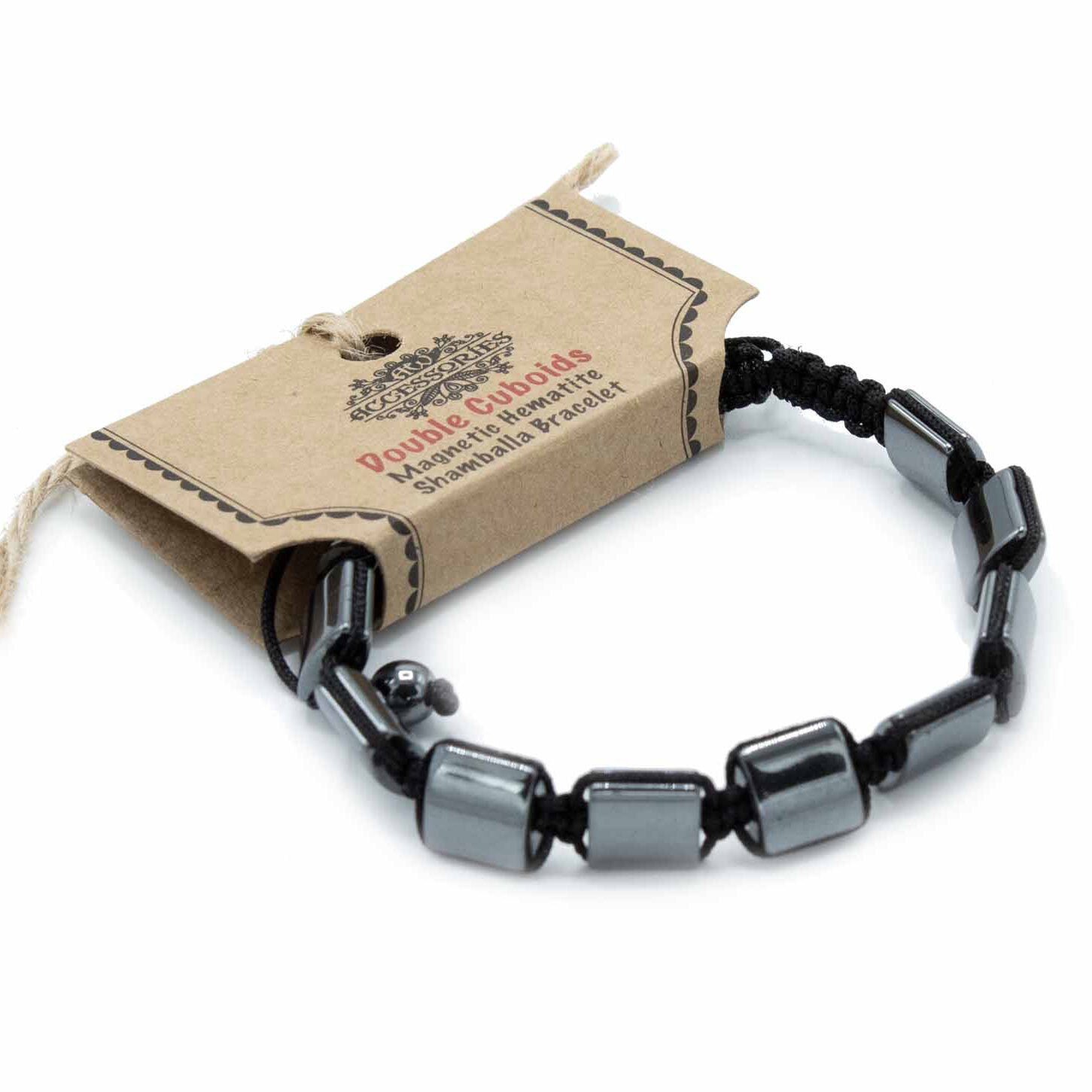 Magnetic Hematite Shamballa Bracelet - Double Cuboids - Per case: 1 Piece