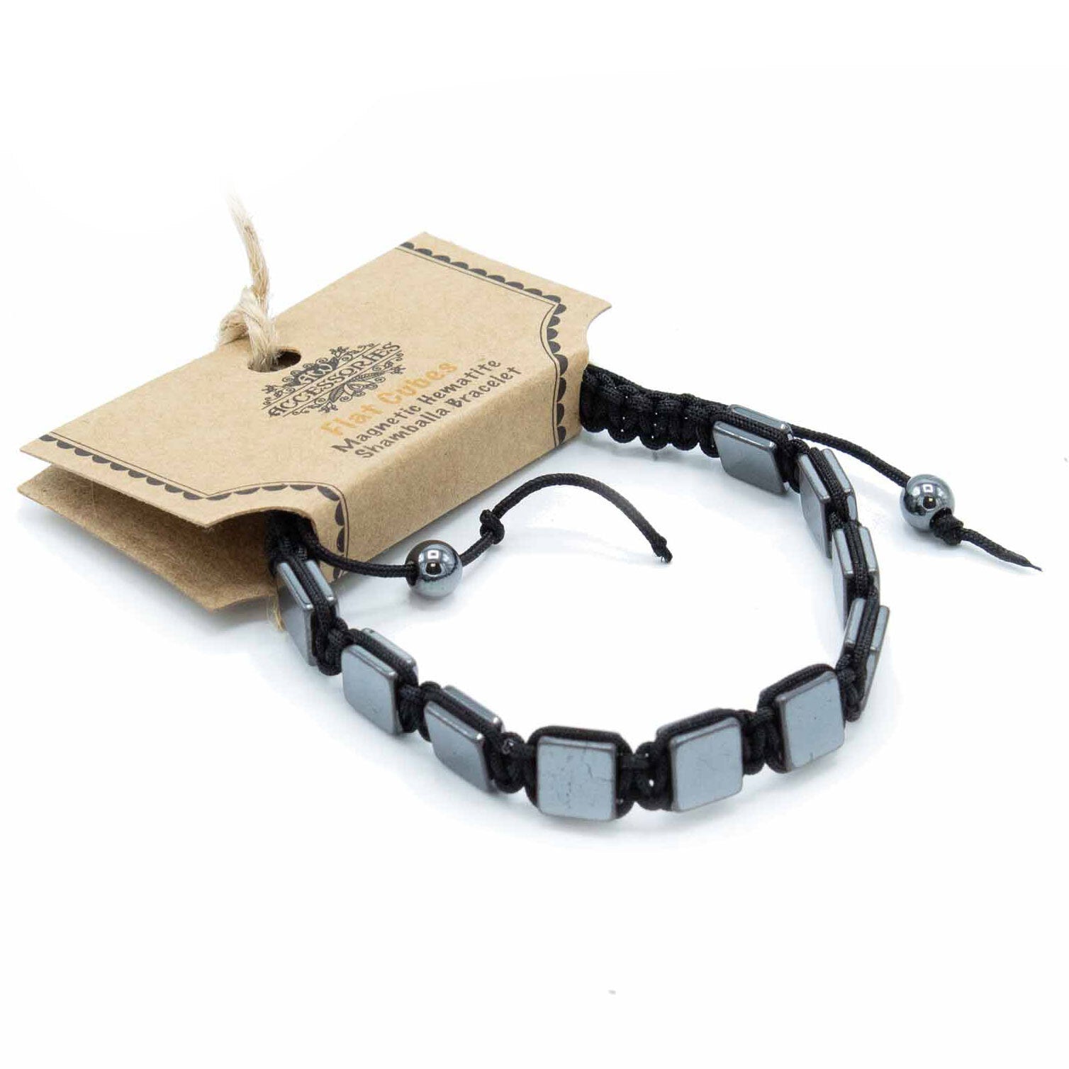 Magnetic Hematite Shamballa Bracelet - Flat Cubes - Per case: 1 Piece