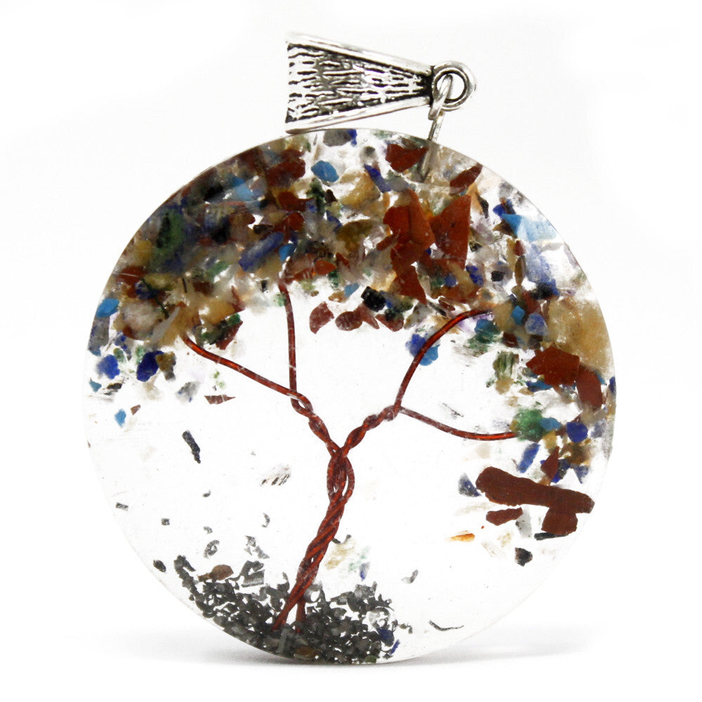 Orgonite Power Pendant - Round Amethyst Tree (mix) - Per case: 1 Piece
