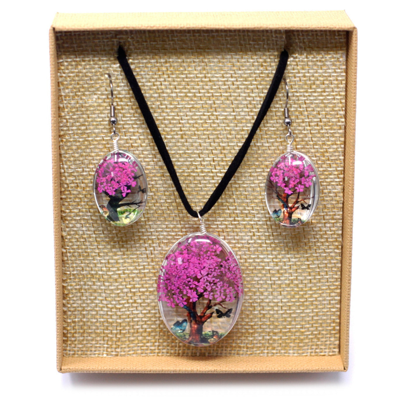 Pressed Flowers - Tree of Life set - Bright Pink - Per case: 1 Piece