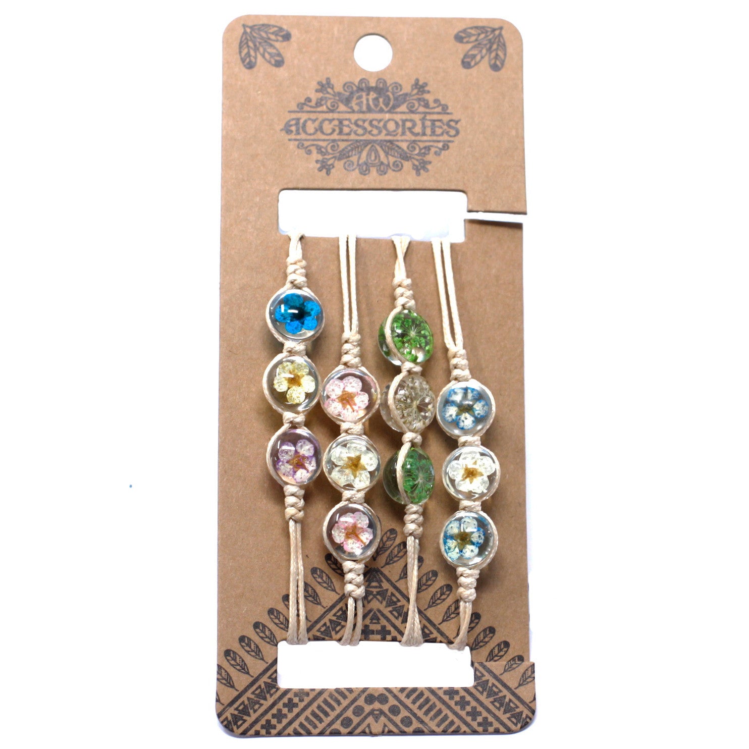 Pressed Flowers - Tri-Flower Braclet - Per case: 1 Piece