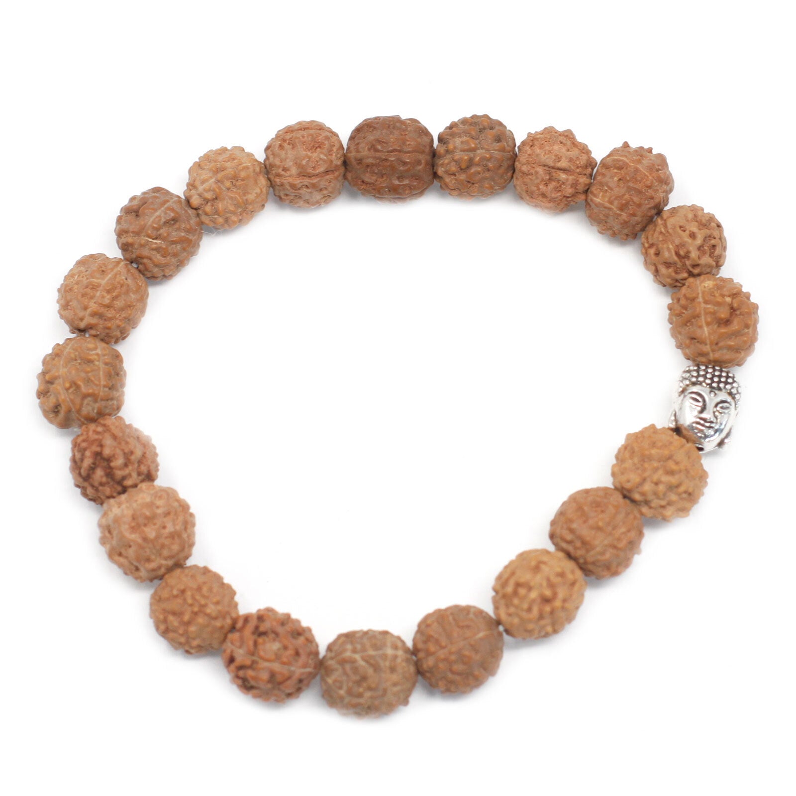 Rudraksha Buddah Bangle Mala - Natural - Per case: 1 Piece