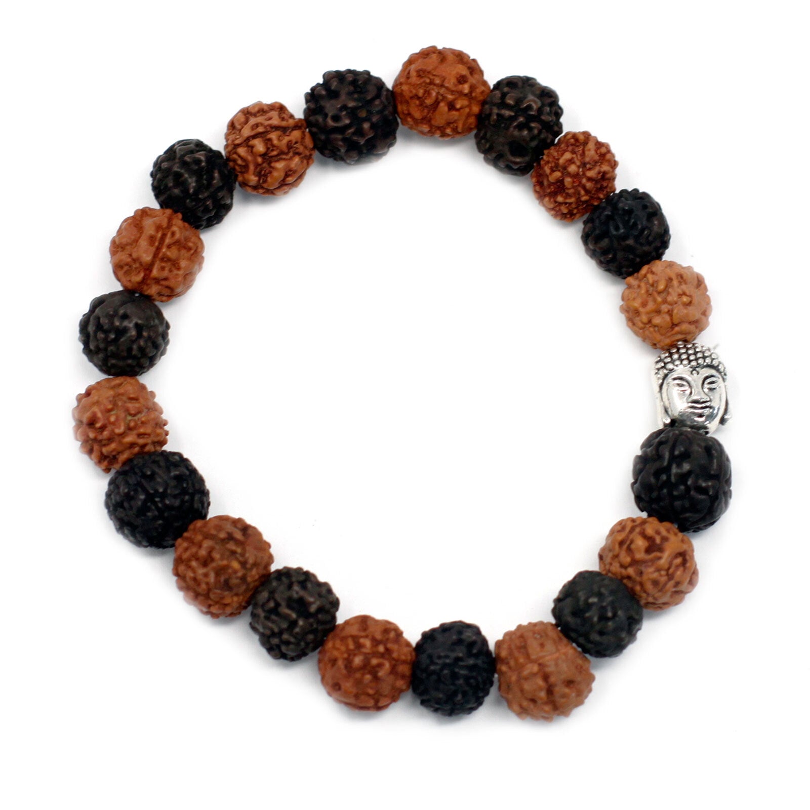 Rudraksha Buddah Bangle Mala - Mix - Per case: 1 Piece