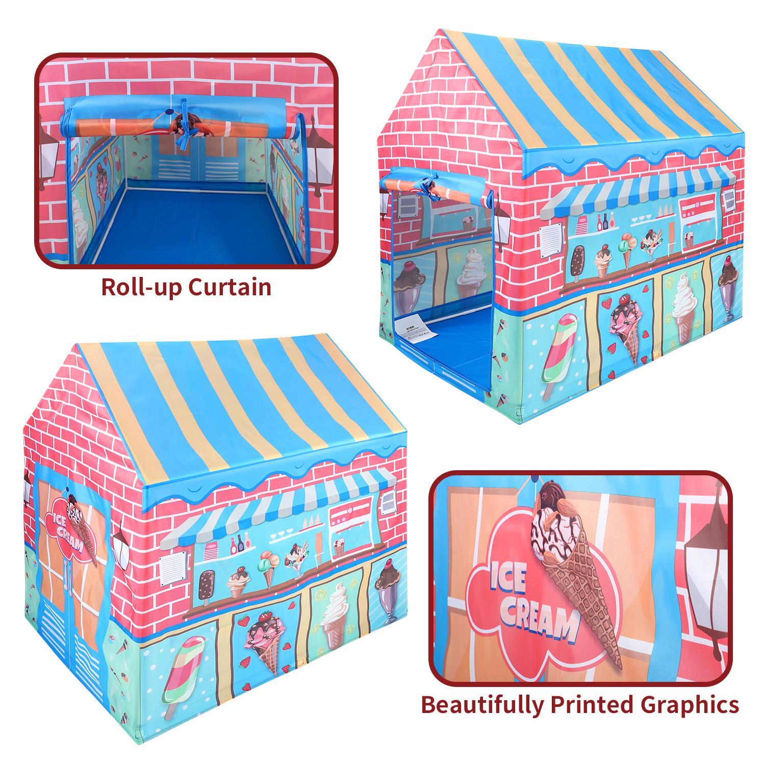 SOKA Ice Cream Parlour Playhouse for Kids Indoor Outdoor Foldable Play Tent