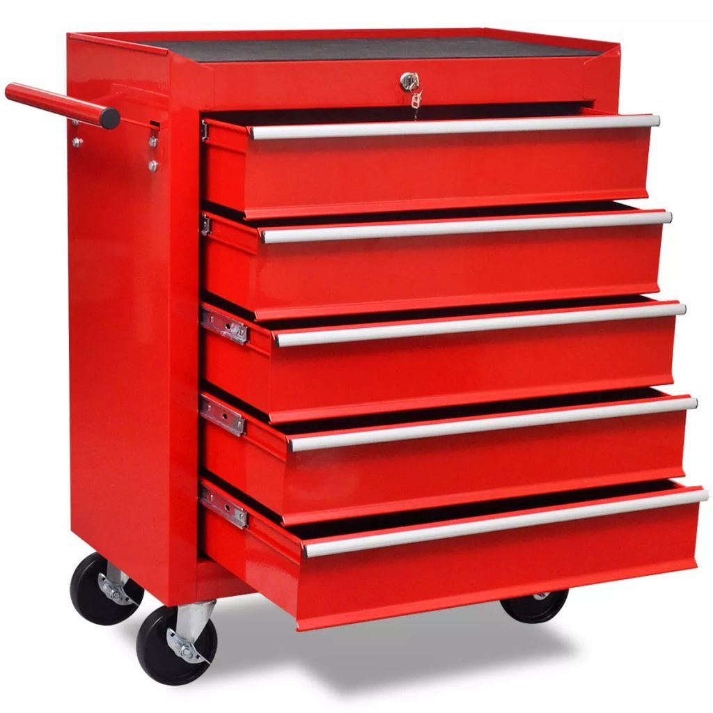 Workshop Tool Trolley 5 -7 Drawers Red, Blue, Black