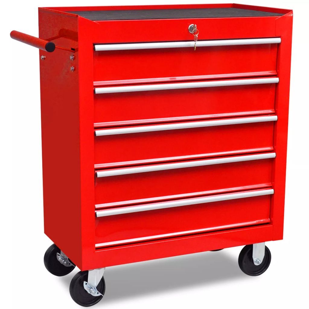 Workshop Tool Trolley 5 -7 Drawers Red, Blue, Black