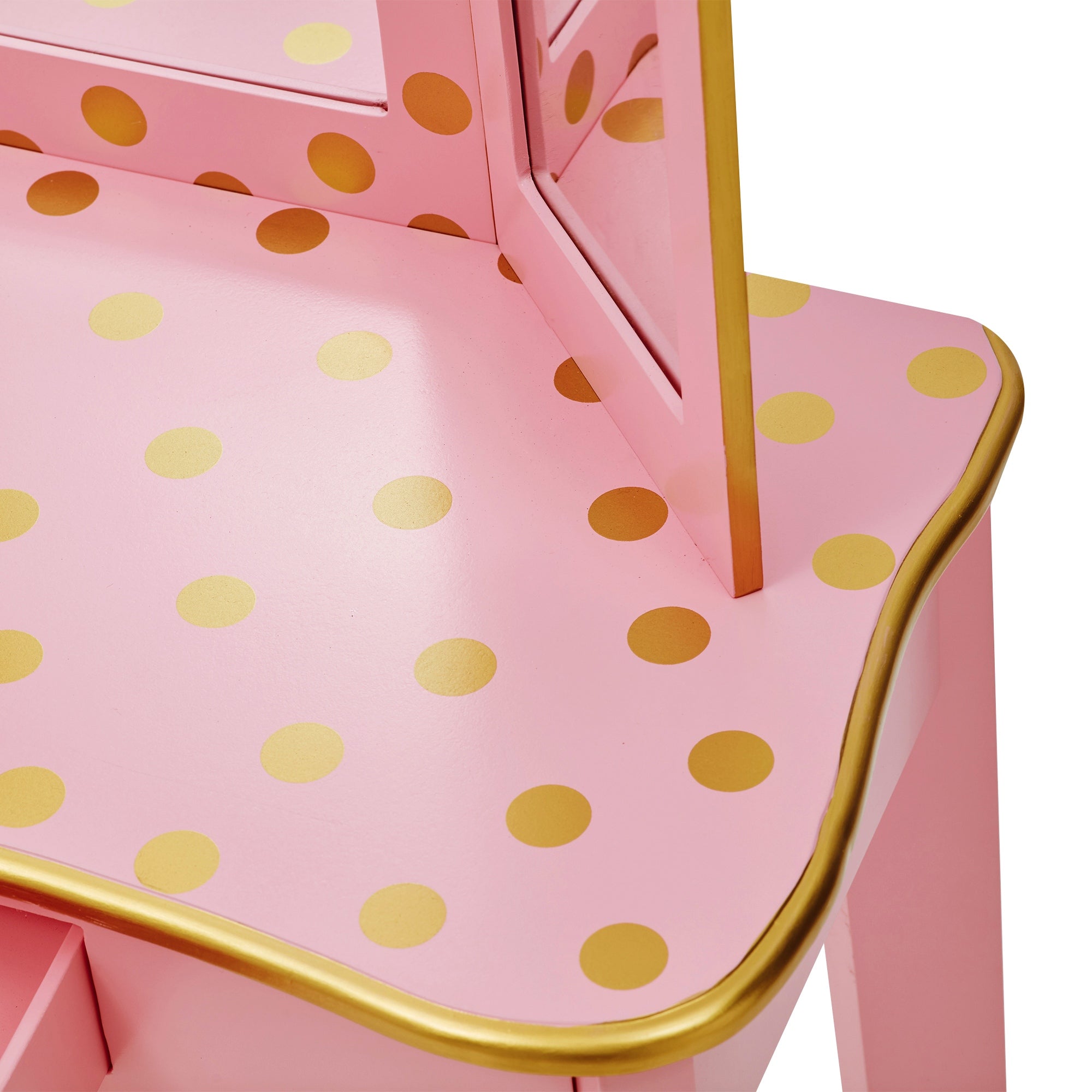 Fantasy Fields Dressing Tables Vanity Table w/ Mirror Stool Polka Dot TD-11670L