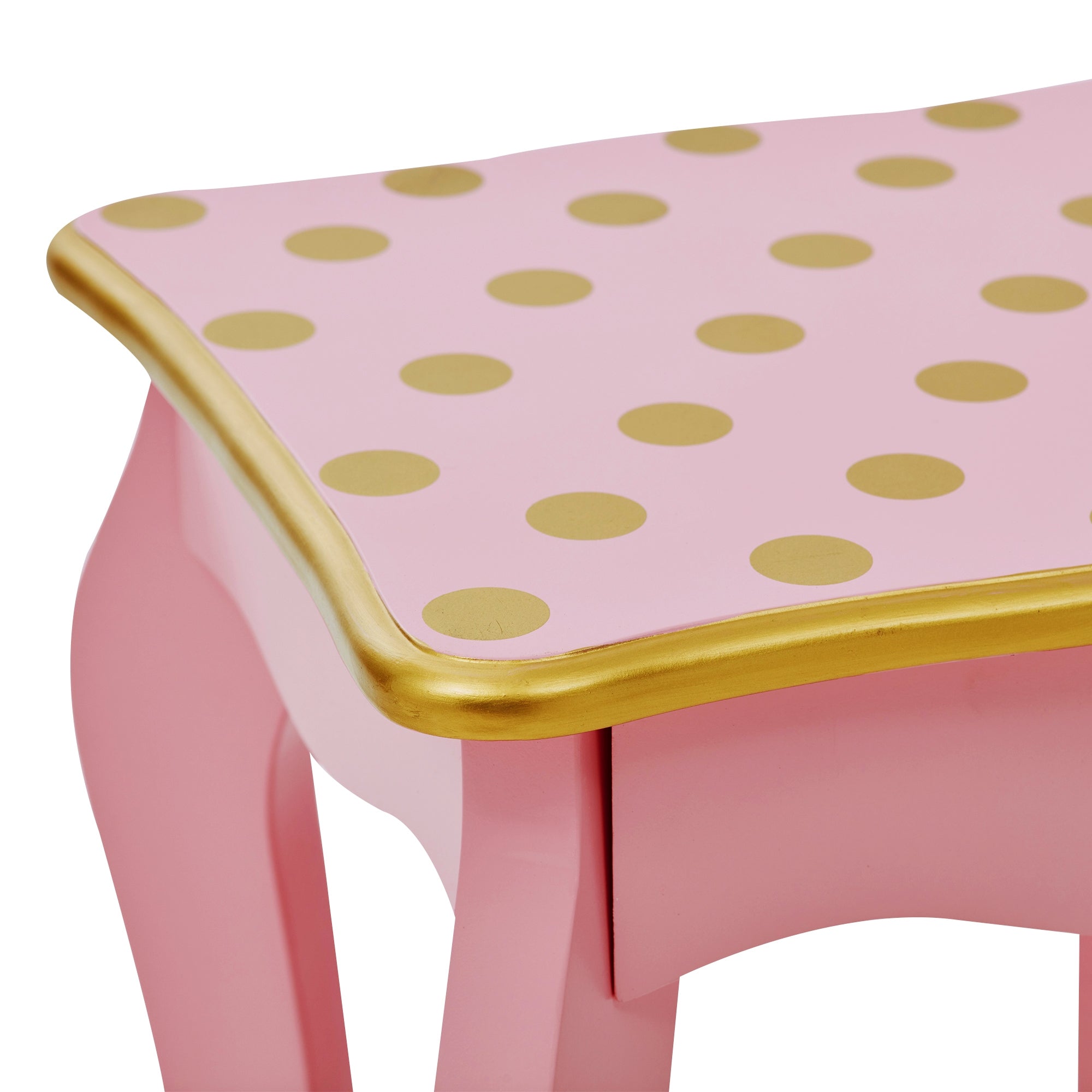 Fantasy Fields Dressing Tables Vanity Table w/ Mirror Stool Polka Dot TD-11670L