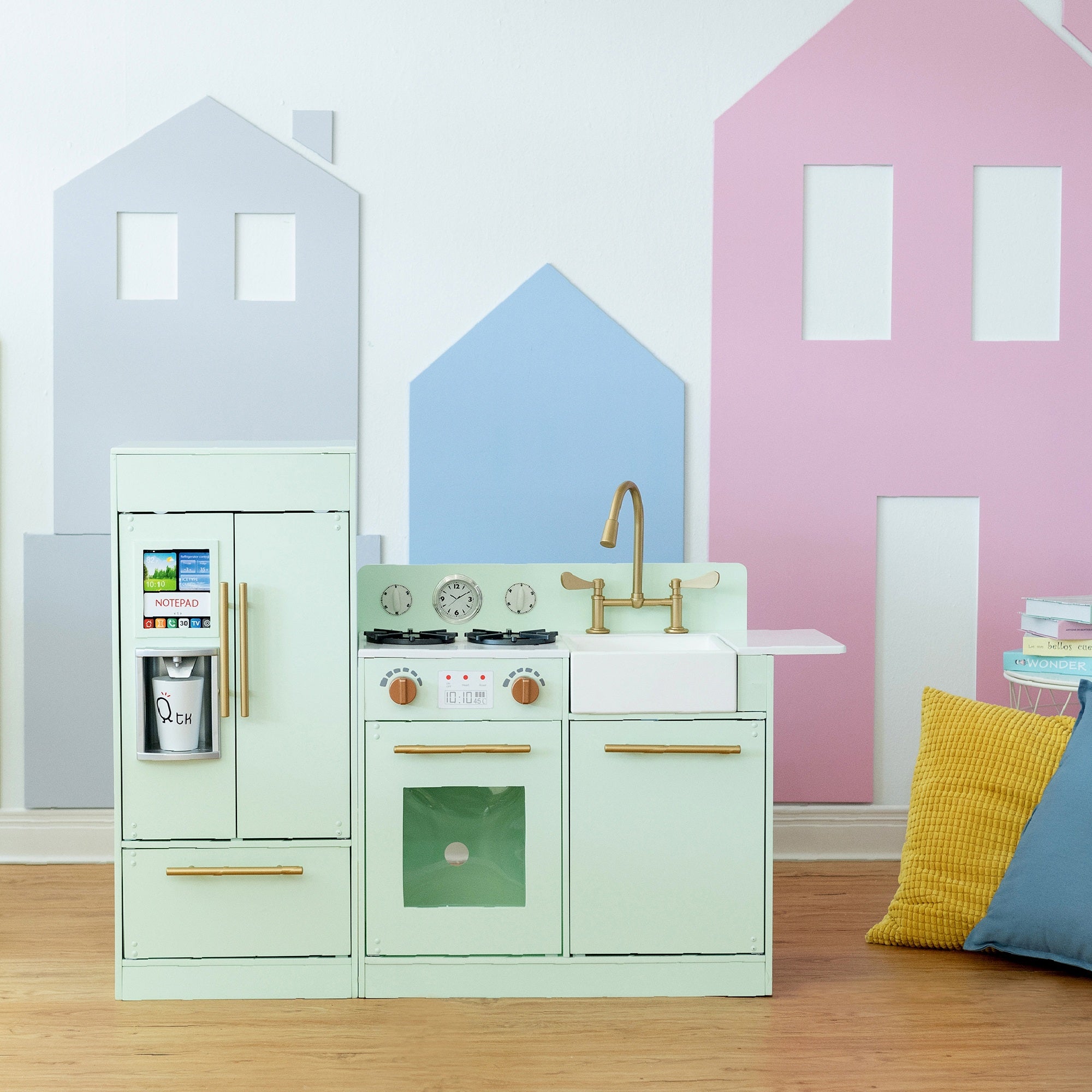 Childrens Little Chef Chelsea Wooden Play Kitchen Mint TD-12302M