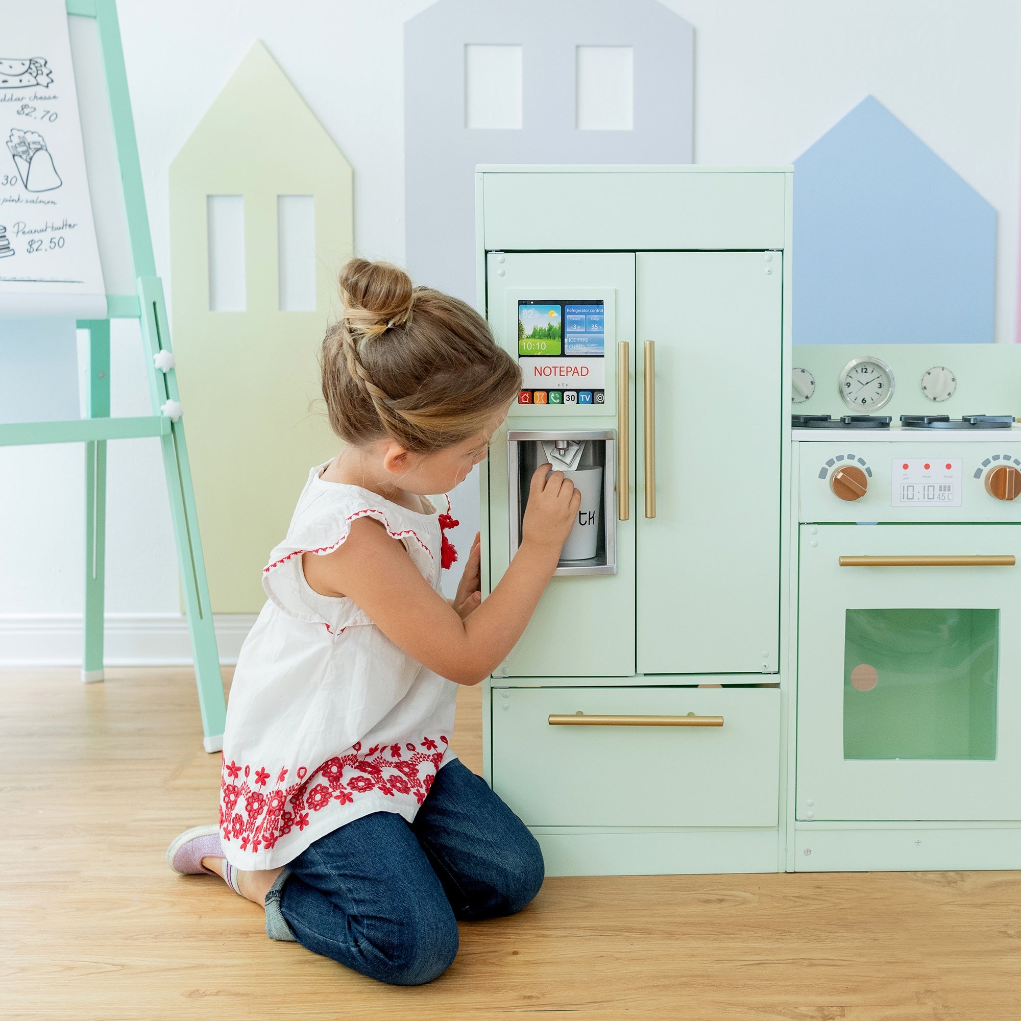 Childrens Little Chef Chelsea Wooden Play Kitchen Mint TD-12302M
