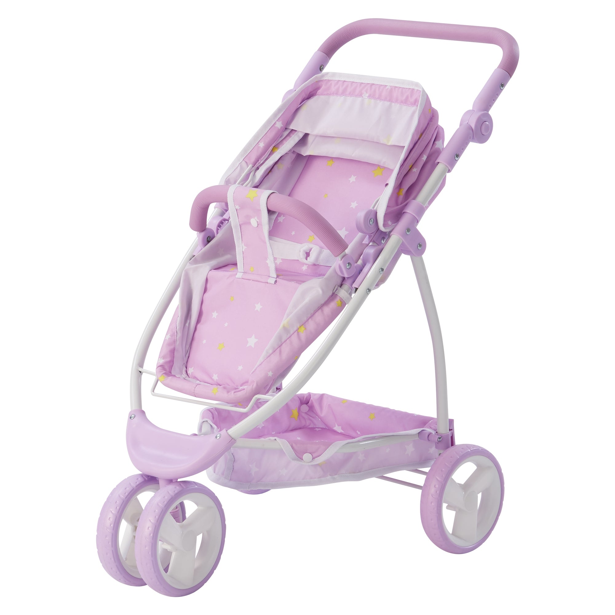 Olivia's Little World 2 in 1 Baby Doll Stroller Pram Foldable Purple OL-00010