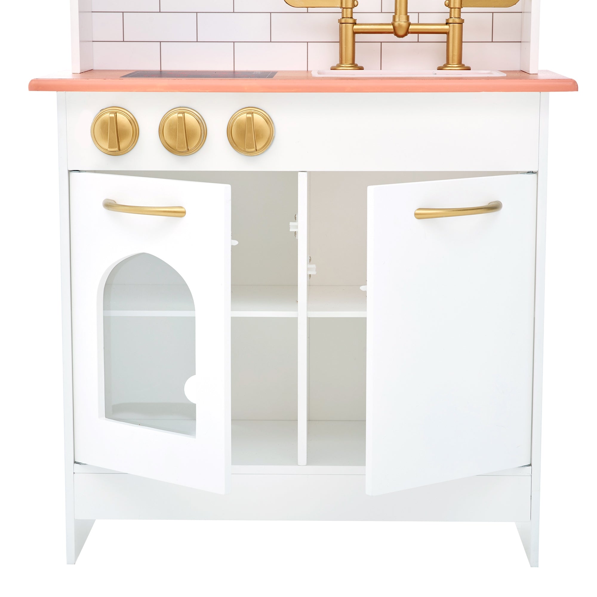 Childrens Wooden Play Kitchen White Toy Cooker Girls Boys TD-12679C