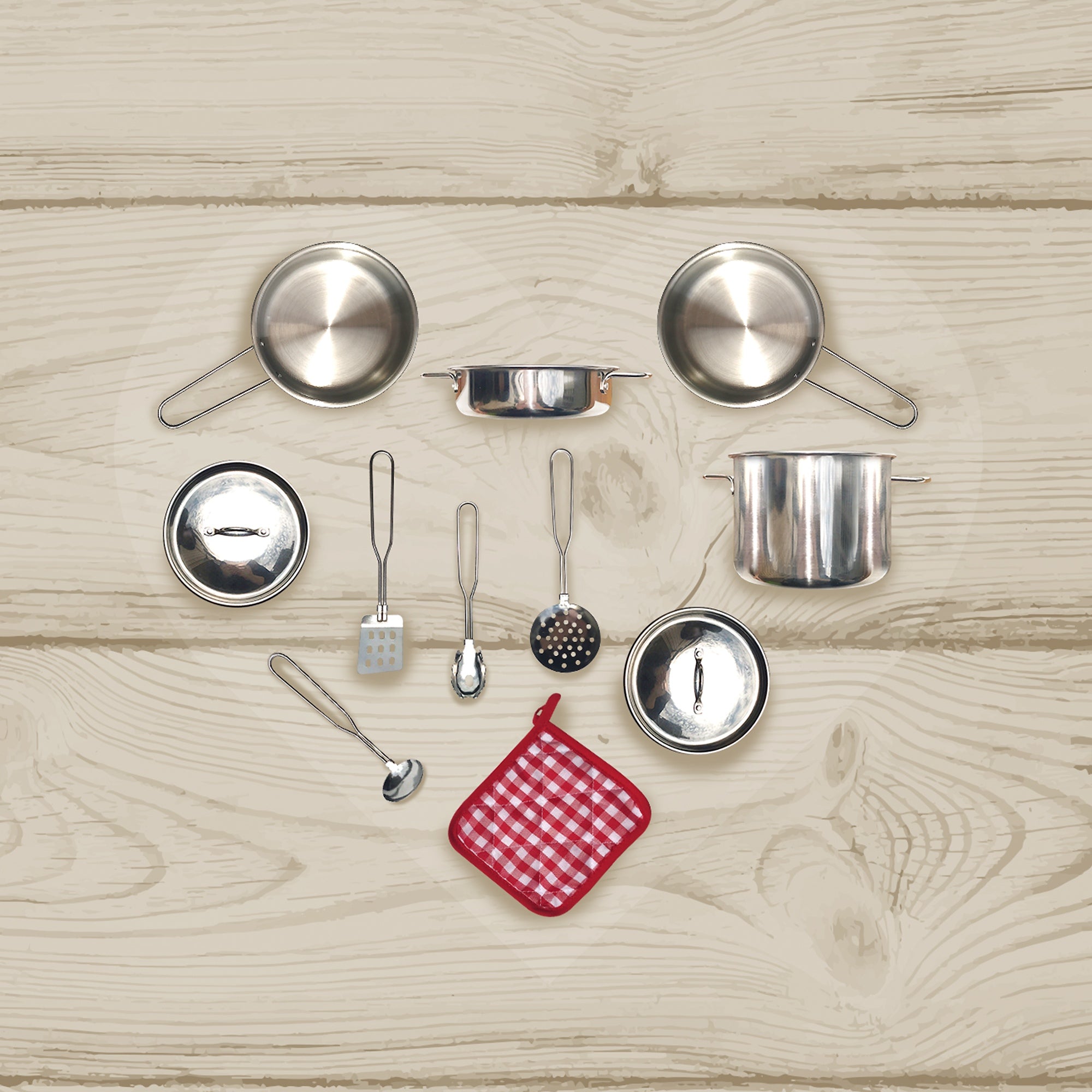 Play Cooking Accessory Set Steel 11 pcs Frankfurt TK-M00001