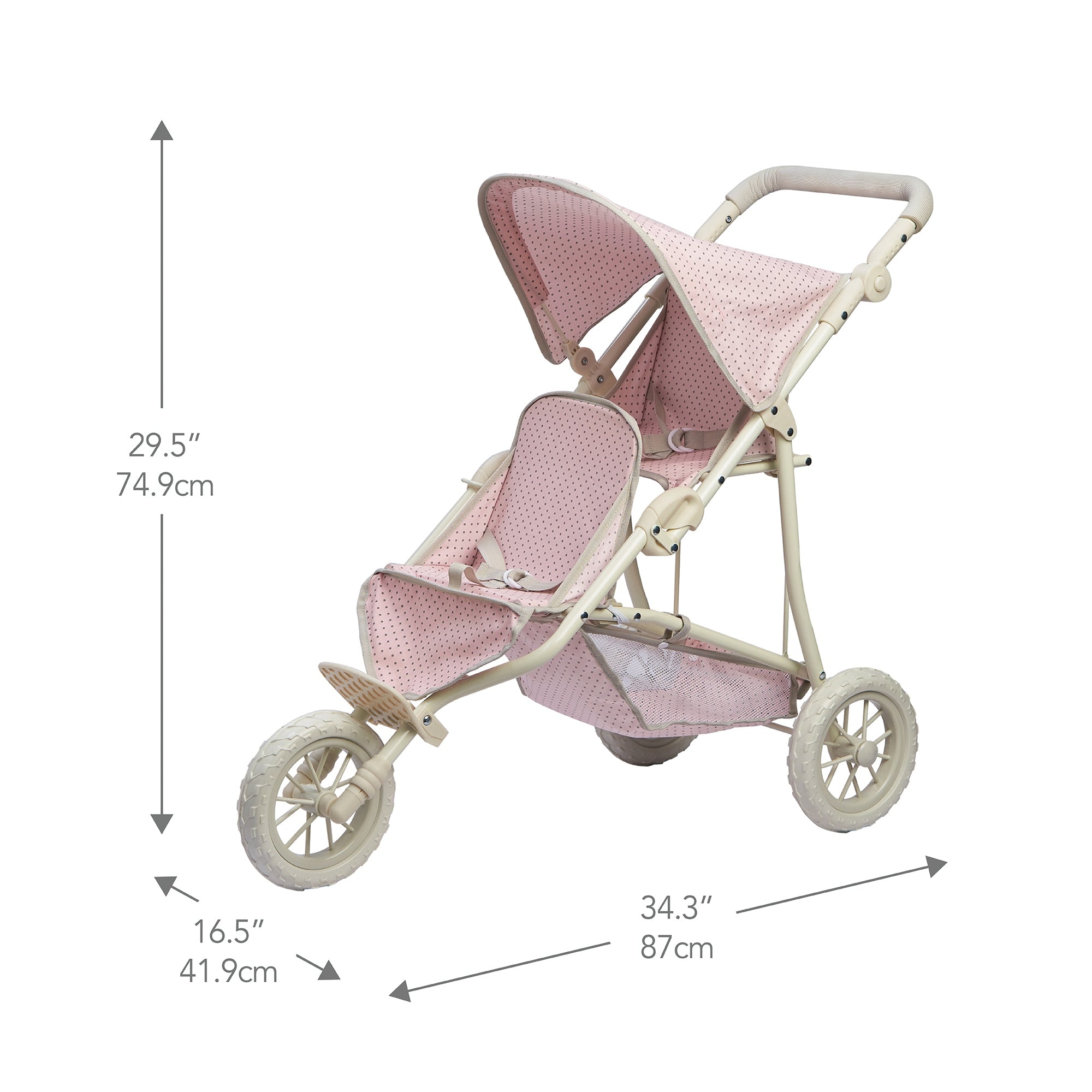 Olivia's Little World Dolls Twin Pram Stroller Pushchair For Baby Dolls OL-00004