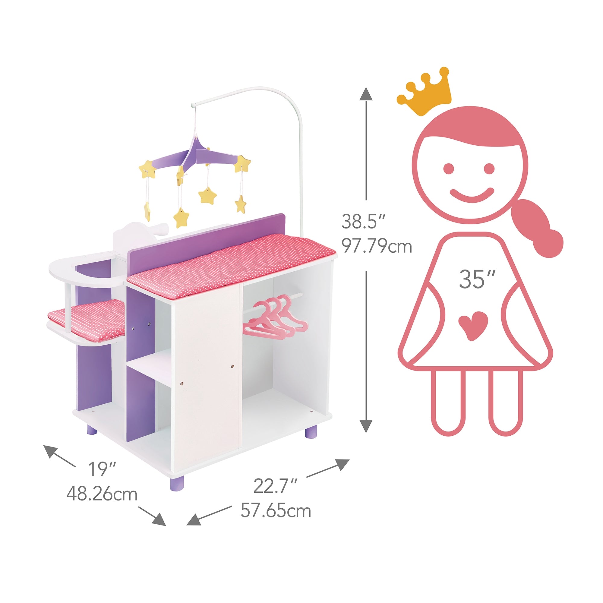 Olivia's Little World Baby Doll Changing Table Station Doll Furniture TD-0203AP