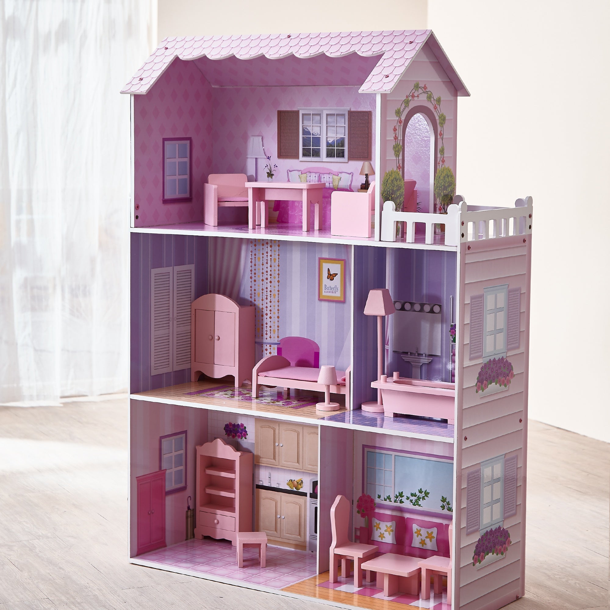 Olivia's Little World Dolls House Wooden Doll House & 13 Accessories KYD-10922A