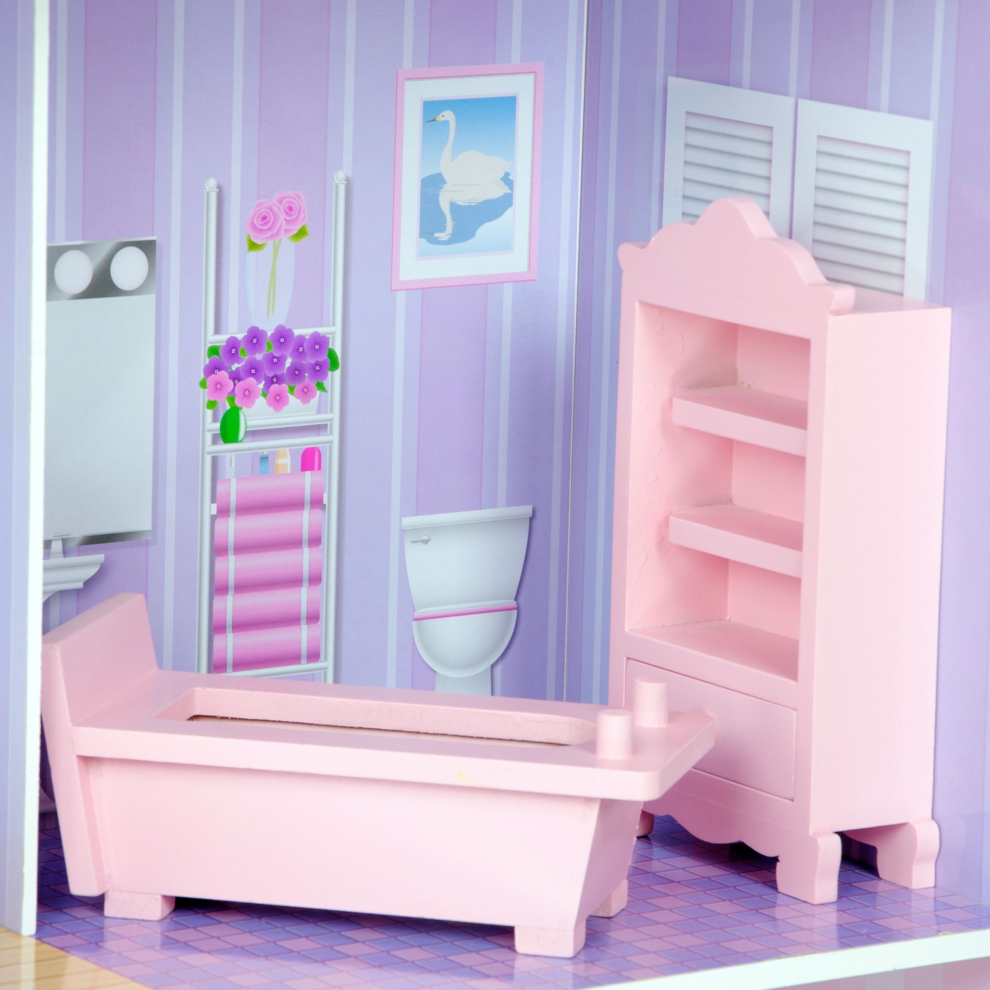Olivia's Little World Dolls House Wooden Doll House & 13 Accessories KYD-10922A