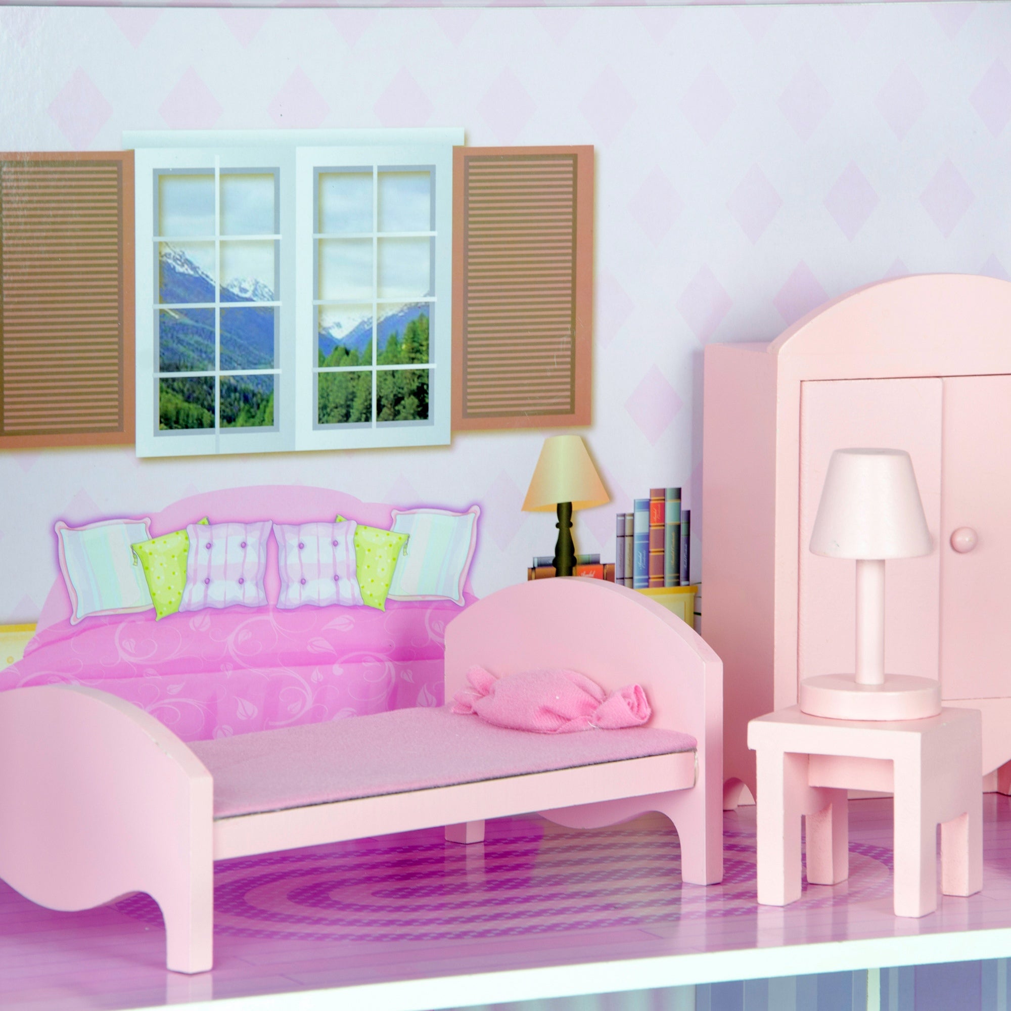 Olivia's Little World Dolls House Wooden Doll House & 13 Accessories KYD-10922A
