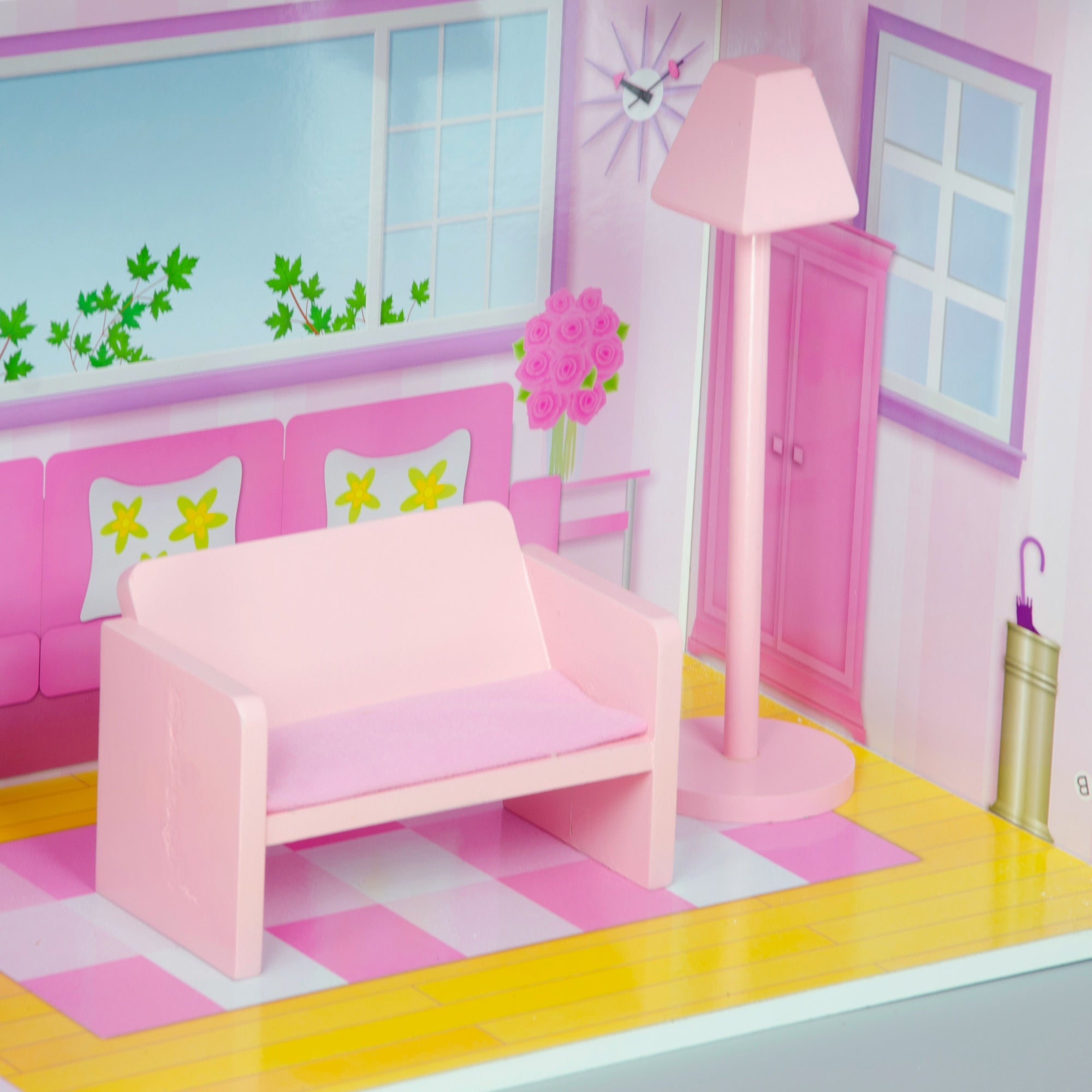 Olivia's Little World Dolls House Wooden Doll House & 13 Accessories KYD-10922A