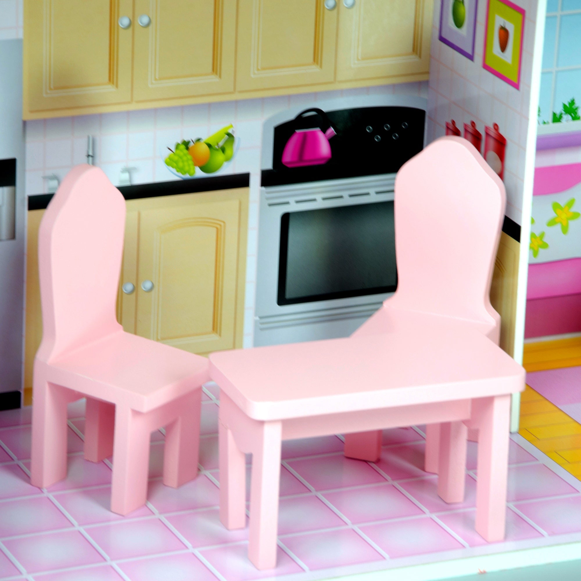 Olivia's Little World Dolls House Wooden Doll House & 13 Accessories KYD-10922A