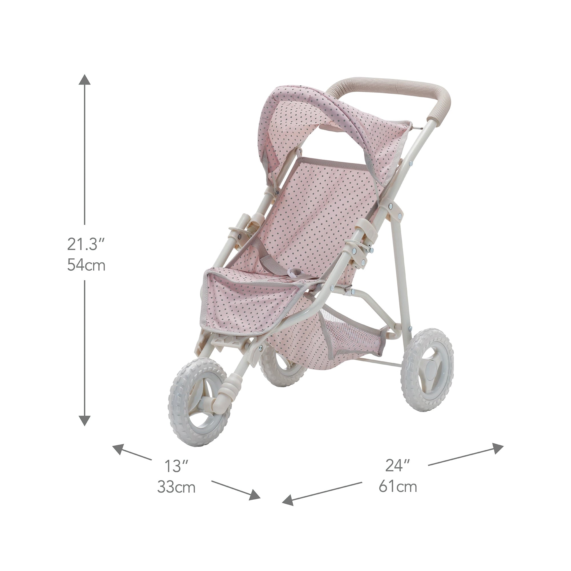 Olivia's Little World Dolls Pram Stroller Pushchair For Baby Dolls Pink OL-00002